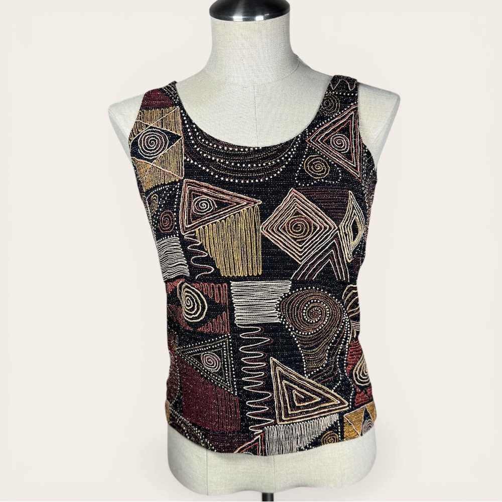 Vintage Chicos Shimmer Abstract Tank